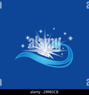 Glitter with sparks. A shining star. A symbol of cleanliness and cleaning. Company logo template.EPS 10 Stock Vector