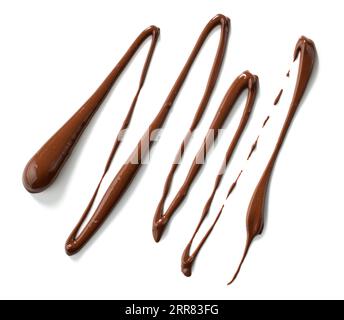 melted chocolate isolated on white background Stock Photo