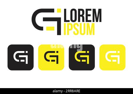 FG, F G abstract monogram Logo Stock Vector