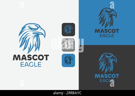 Eagle Blue Mascot Logo Design Stock Vector