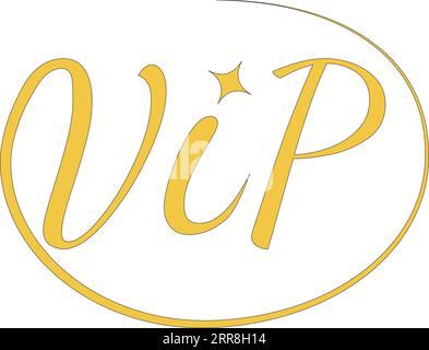 Icon sign VIP very important person calligraphy word vip Stock Vector