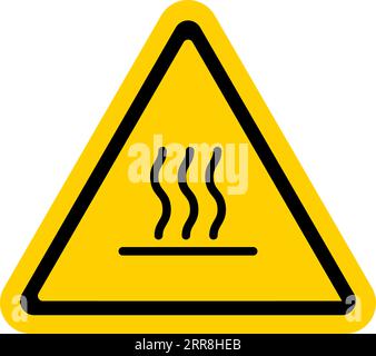 triangular sign danger, hot surfaces inside avoid contact burn Stock Vector