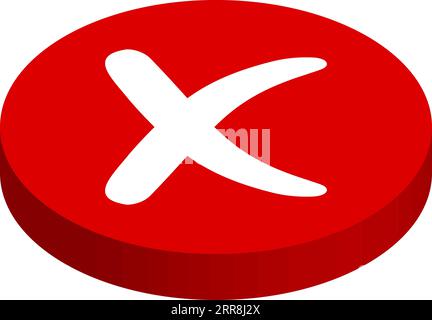 Buttons output, rejected cross mark red stop buttons Stock Vector