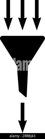 Filtering icon vector watering can with filter and arrows Stock Vector