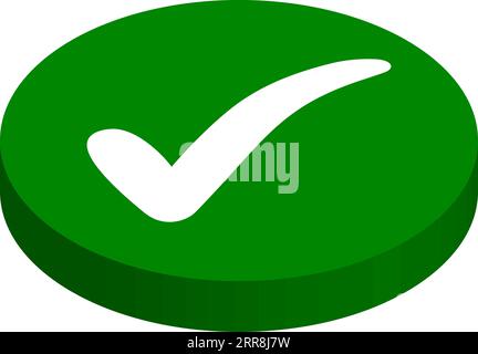 Buttons output, approved, check mark, green start buttons Stock Vector