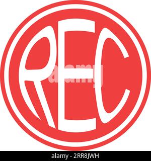 Round red icon rec button Stock Vector