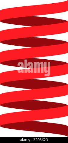 3D ribbon strip, centered geometric shapes cylinder Stock Vector