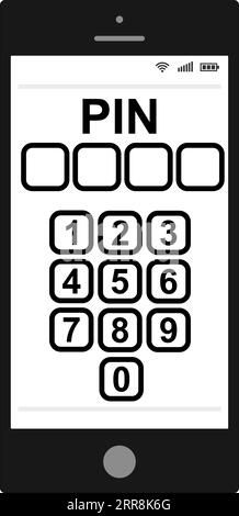 Entering PIN code on smartphone Stock Vector