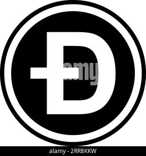 Token symbol of the dogecoin cryptocurrency Stock Vector