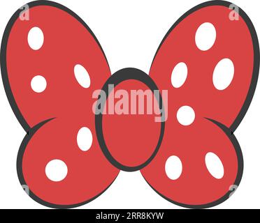 Bow red butterfly, hair decoration meme red bow Stock Vector