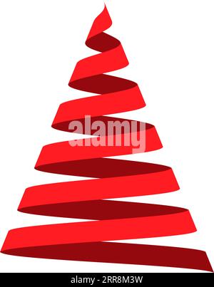3D ribbon strip, centered geometric shapes cone Stock Vector
