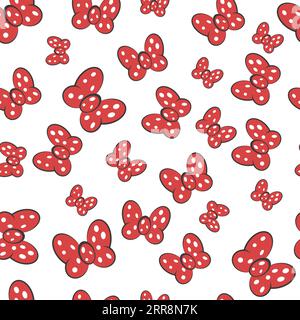 Bow red butterfly seamless pattern Stock Vector