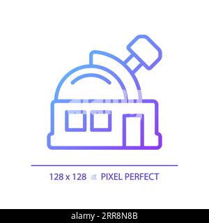 Observatory pixel perfect gradient linear vector icon Stock Vector