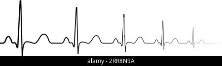 Icons symbol death resurrection heartbeat attenuation resuming heart beats Stock Vector