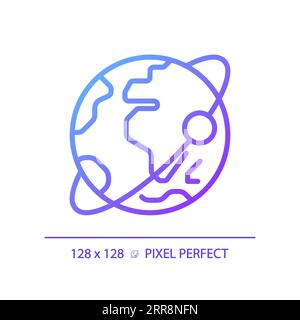 Orbit pixel perfect gradient linear vector icon Stock Vector