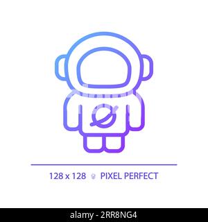 Astronaut pixel perfect gradient linear vector icon Stock Vector