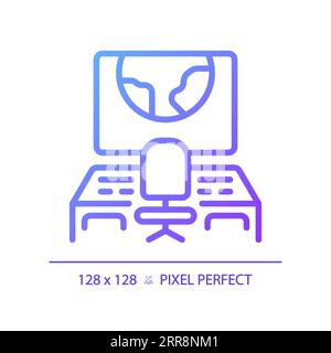 Mission control pixel perfect gradient linear vector icon Stock Vector