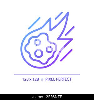 Falling comet pixel perfect gradient linear vector icon Stock Vector