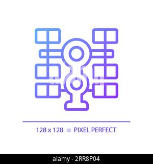 Space station pixel perfect gradient linear vector icon Stock Vector