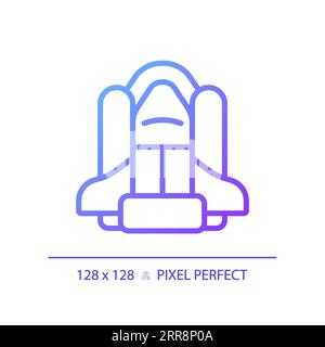 Space shuttle pixel perfect gradient linear vector icon Stock Vector