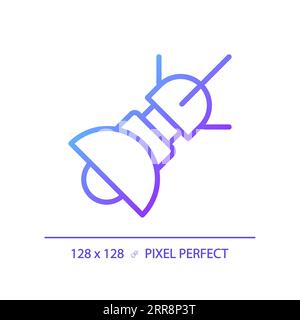 Space based radar pixel perfect gradient linear vector icon Stock Vector