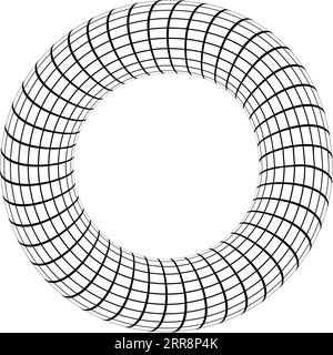 Torus toroid geometric shape in shape donut Stock Vector
