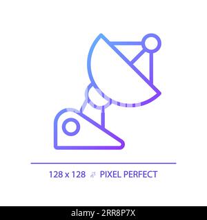 Parabolic dish pixel perfect gradient linear vector icon Stock Vector