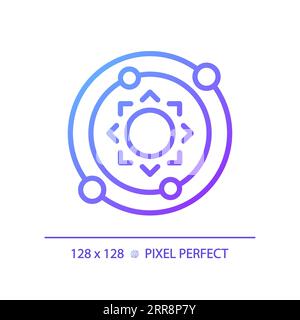 Solar system pixel perfect gradient linear vector icon Stock Vector