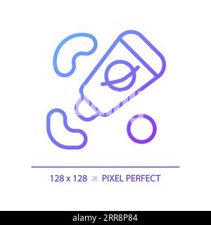 Astronaut food pixel perfect gradient linear vector icon Stock Vector