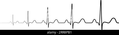 Icons symbol death resurrection heartbeat resuming attenuation heart beats Stock Vector