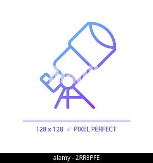 Telescope pixel perfect gradient linear vector icon Stock Vector