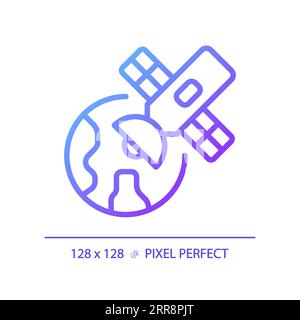 Satellite pixel perfect gradient linear vector icon Stock Vector