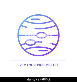 Jupiter pixel perfect gradient linear vector icon Stock Vector