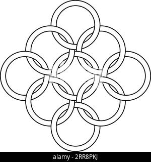 logo pattern  interlocking rings chainmail element Stock Vector