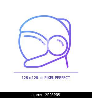 Space helmet pixel perfect gradient linear vector icon Stock Vector