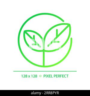 2D thin linear green gradient vegetarian icon Stock Vector