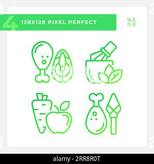 Pixel perfect gradient allergen free icons collection Stock Vector
