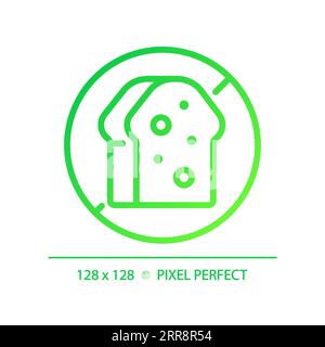 2D thin linear green gradient bread free icon Stock Vector