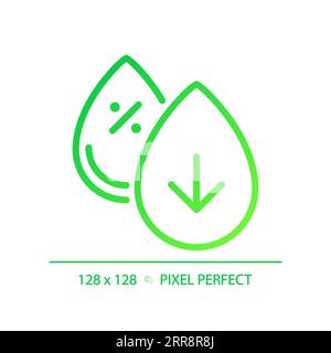 2D thin linear green gradient low cholesterol icon Stock Vector