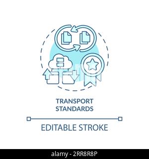 2D thin line blue icon transport standards concept Stock Vector