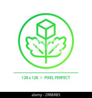 2D thin linear green gradient organic food icon Stock Vector