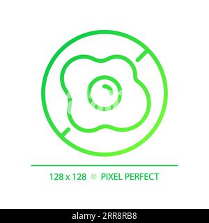 2D thin linear green gradient egg free icon Stock Vector