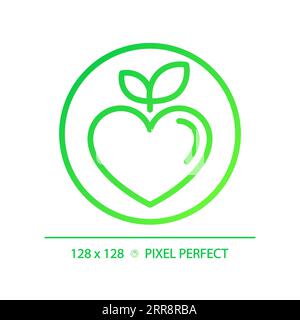 2D thin linear green gradient healthy food icon Stock Vector