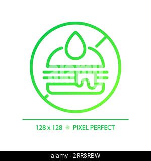 2D thin linear green gradient junk food icon Stock Vector