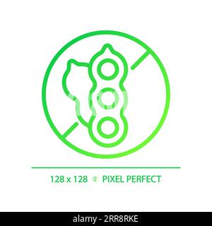 2D thin linear green gradient soy free icon Stock Vector