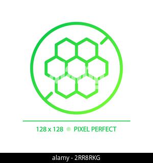 2D thin linear green gradient honeycomb icon Stock Vector