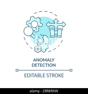 2D thin linear blue anomaly detection icon Stock Vector