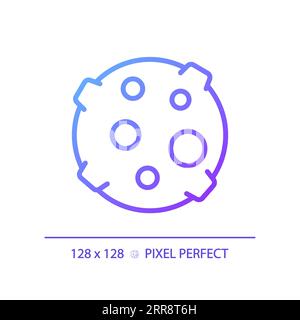 Moon pixel perfect gradient linear vector icon Stock Vector