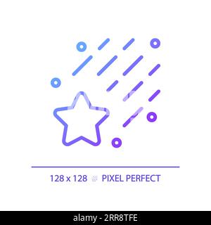 Falling star pixel perfect gradient linear vector icon Stock Vector