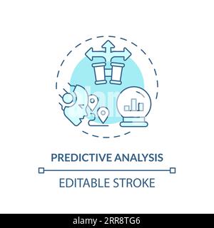 2D customizable predictive analysis line icon concept Stock Vector